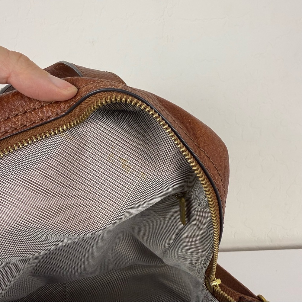 Fossil Brown Leather Cowhide Backpack - Picture 11 of 15